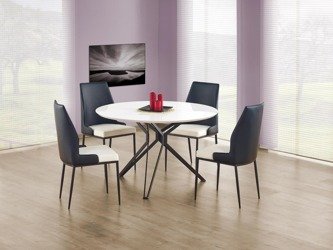 Round dining table Ø 120 cm PIXEL white - black